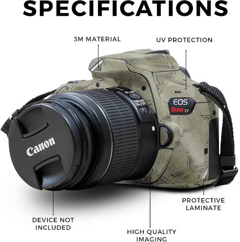 Carbon Fiber Skin Compatible with Canon EOS Rebel T7 Camera - Vivid Fog - Premium 3M Vinyl Protective Wrap Decal Cover - Easy to Apply | Crafted in The USA by MightySkins in Saudi Arabia