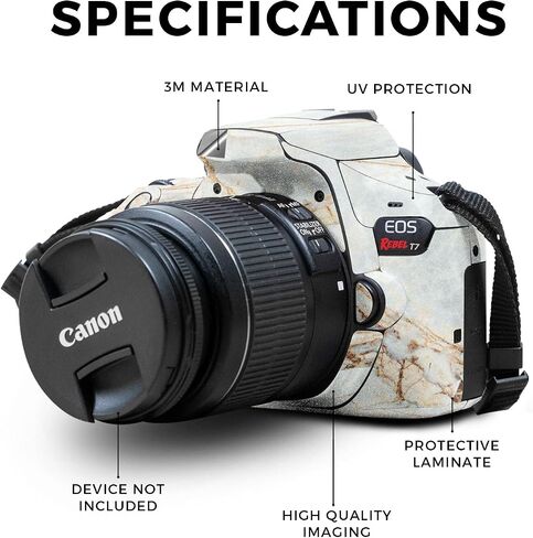 Carbon Fiber Skin Compatible with Canon EOS Rebel T7 Camera - Vivid Fog - Premium 3M Vinyl Protective Wrap Decal Cover - Easy to Apply | Crafted in The USA by MightySkins in Saudi Arabia