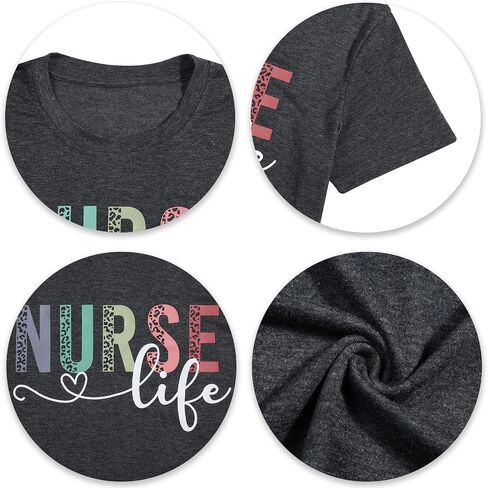 Nurse Shirt for Women Nurse Life Letter Print Tshirt Nursing School Gift Short Sleeve Tee Tops in Saudi Arabia
