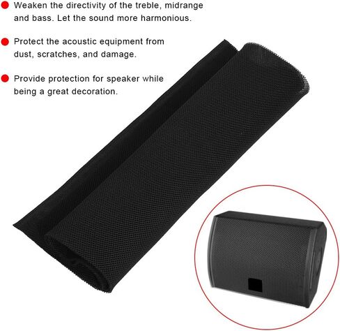 ASHATA Speaker Grill Cloth 1.4m x 0.5m Speaker Mesh Cloth Stereo Fabric Speaker Sunproof Protective Grille Cover/Protector (55 x 19.68in - Black) in Saudi Arabia