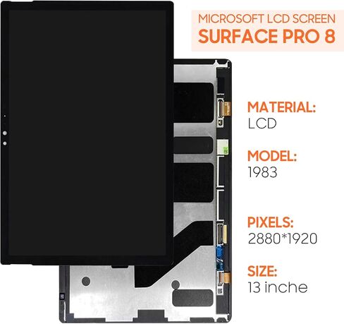 Screen Replacement for Microsoft Surface Pro 8 LCD Display Replacement 1983 Touch Screen Digitizer Full Assembly in Saudi Arabia