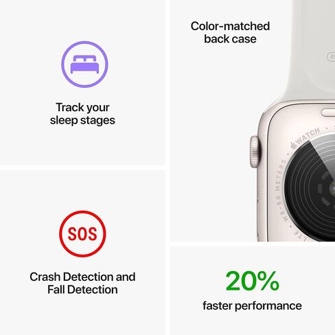 Apple Watch SE (2nd Gen) (GPS, 40mm) - Starlight Aluminum Case with Starlight Sport Band, S/M (Renewed) in Kuwait