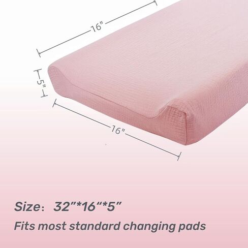Owlowla Muslin Changing Pad Cover 2PACK,Soft Muslin Cotton Diaper Changing Pad Covers Changing Table Cover for Baby Boy Girl(Cream&Blush) in Saudi Arabia