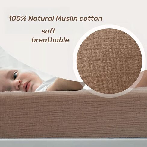 Owlowla Muslin Changing Pad Cover 2PACK,Soft Muslin Cotton Diaper Changing Pad Covers Changing Table Cover for Baby Boy Girl(Cream&Blush) in Saudi Arabia