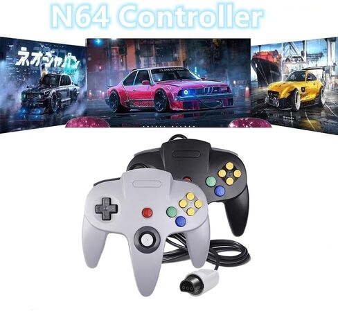 Rzzhgzq 2 Pack Wired N64 Controller PC Gamepads Standard Controllers Classic N64 PC Gamepad Controller for Windows PC MAC Linux (Red+Green) in Saudi Arabia