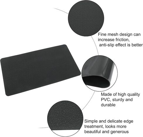 Black Car Dashboard Anti-Slip Mat, 27 x 15 cm Universal PVC Non-Slip Pad for Car Dash Accessories (Medium Size/Non-Adhesive/Car Texture) in Saudi Arabia