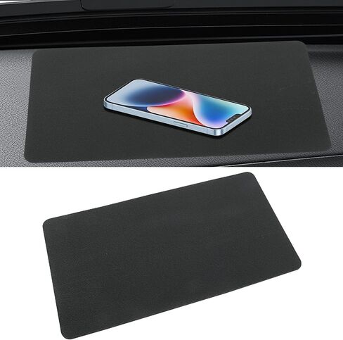 Black Car Dashboard Anti-Slip Mat, 27 x 15 cm Universal PVC Non-Slip Pad for Car Dash Accessories (Medium Size/Non-Adhesive/Car Texture) in Saudi Arabia