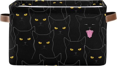 Rectangular Storage Bin Cute Black Cats Basket with Handles - Organizer Bin for Toys, Books, Laundry Basket for Kids/Pets, Playroom in Saudi Arabia