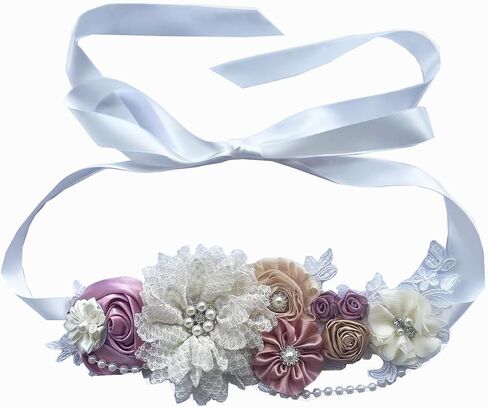 Pearls flowers maternity belt for baby shower pregnancy sash in Saudi Arabia
