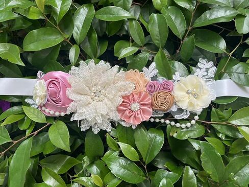 Pearls flowers maternity belt for baby shower pregnancy sash in Saudi Arabia