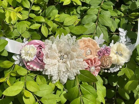 Pearls flowers maternity belt for baby shower pregnancy sash in Saudi Arabia