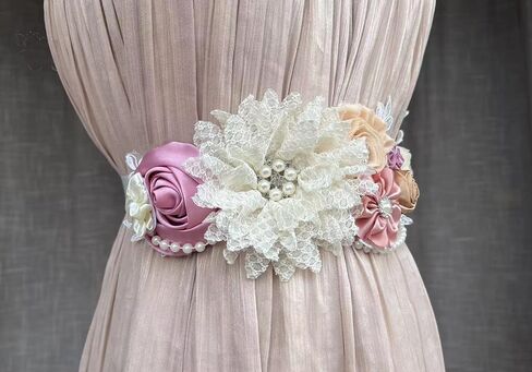 Pearls flowers maternity belt for baby shower pregnancy sash in Saudi Arabia