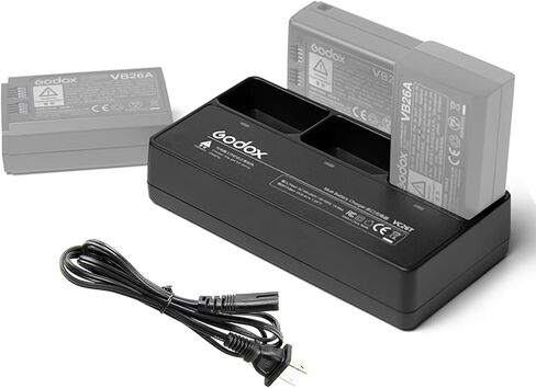 شاحن بطارية ثلاثي Godox VC26T لجهاز Godox V1/V1 Pro/V860III/V850III/MF-R76/RING72 Flash Speedlite in Kuwait