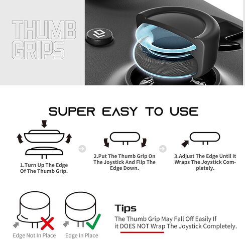 عبوتان من مقابض الإبهام المصنوعة من السيليكون المضادة للانزلاق، متوافقة مع أجهزة Xbox Series X/S وXbox One وXbox One X/S، غطاء عصا التحكم التناظرية المريحة الواقية، أسود in Kuwait