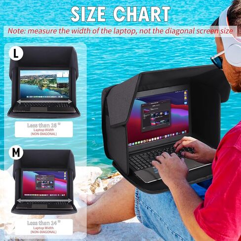 Laptop Sun Shade, Laptop Sun Glare Shield Privacy Screen Hood Laptop Sunshade Bag for Working Outside Outdoor Foldable Laptop Shield Cover Outside 12-14''(Patent Pending) in Saudi Arabia