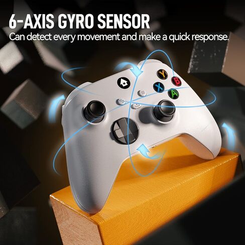 وحدة تحكم لاسلكية ewnol متوافقة مع أجهزة Xbox One وXbox Series X/S وXbox One X/S وWindows PC ووحدة تحكم الألعاب مع محول 2.4 جيجا هرتز ومقبس سماعة الرأس - أبيض in Kuwait