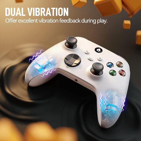 وحدة تحكم لاسلكية ewnol متوافقة مع أجهزة Xbox One وXbox Series X/S وXbox One X/S وWindows PC ووحدة تحكم الألعاب مع محول 2.4 جيجا هرتز ومقبس سماعة الرأس - أبيض in Kuwait