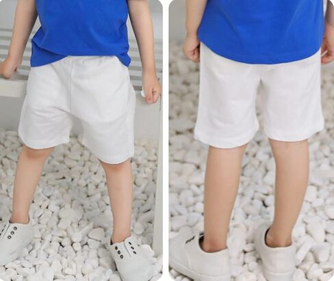 Toddler Baby Boys Shorts, Summer Cotton Solid Girls Pull-on Sport Casual Jogger Pants in Saudi Arabia