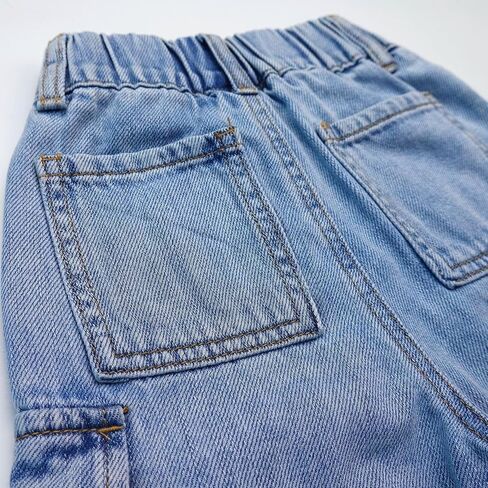 KIDSCOOL SPACE Baby Little Big Boys Shorts,Girls Ribbed Elastic Waist Summer Half Pants Cargo Jeans in Saudi Arabia