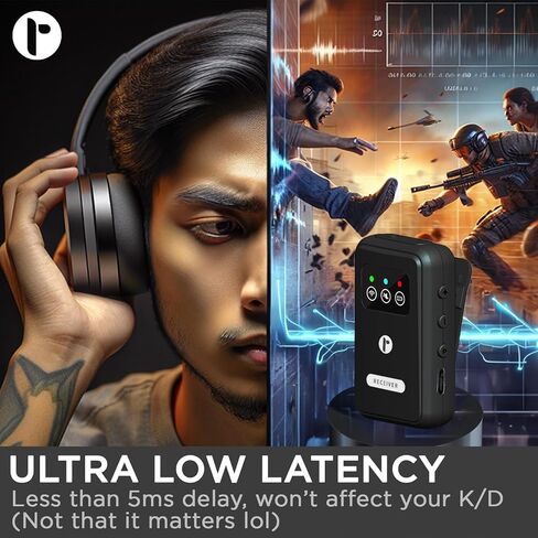 AirLink V2 - Wireless IEM 2.4 GHz Adapter with In Ear Monitor Lossless Audio, 165ft Range, 12-Hour Battery Life, and Ultra-Low 5ms Latency - Perfect for Free Movement and Professional Use in Saudi Arabia