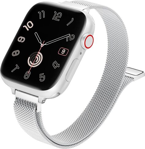 MARGE PLUS Slim Milanese Loop Compatible with Apple Watch Band for women 40mm 41mm 38mm 44mm 45mm 49mm 42mm, Stainless Steel Magnetic Mesh Strap work on iWatch Bands Series 9 8 7 6 5 4 3 2 1 Ultra SE in Saudi Arabia