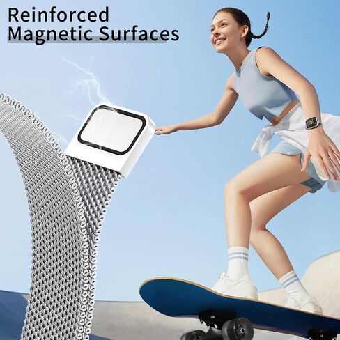MARGE PLUS Slim Milanese Loop Compatible with Apple Watch Band for women 40mm 41mm 38mm 44mm 45mm 49mm 42mm, Stainless Steel Magnetic Mesh Strap work on iWatch Bands Series 9 8 7 6 5 4 3 2 1 Ultra SE in Saudi Arabia