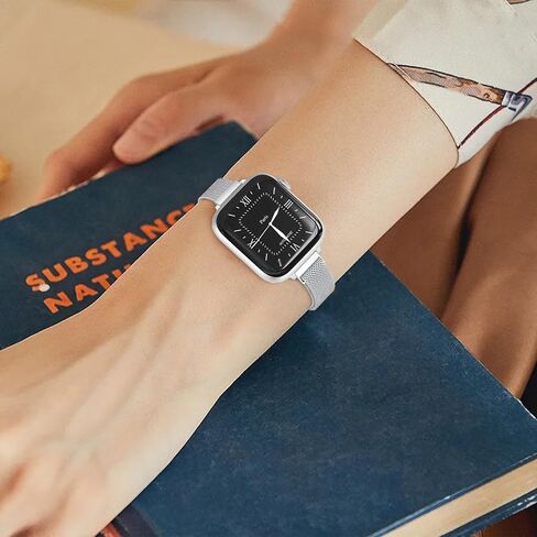 MARGE PLUS Slim Milanese Loop Compatible with Apple Watch Band for women 40mm 41mm 38mm 44mm 45mm 49mm 42mm, Stainless Steel Magnetic Mesh Strap work on iWatch Bands Series 9 8 7 6 5 4 3 2 1 Ultra SE in Saudi Arabia