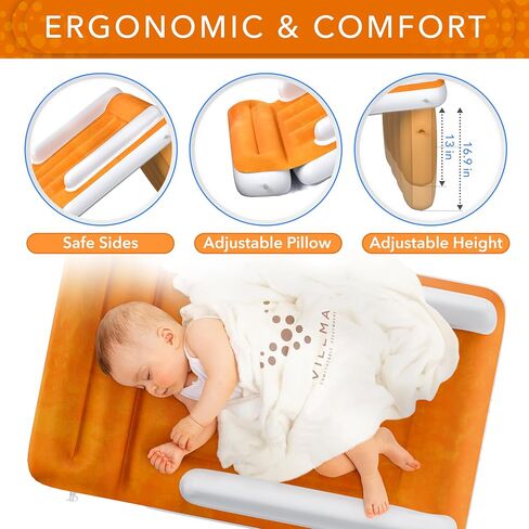Inflatable Toddler Airplane Bed - Inflatable Airplane Bed for Kids - Blow up Airplane Bed for Toddler - Airplane Toddler Bed Inflatable Travel - Kids Airplane Bed with Blanket and Phone Holder in Saudi Arabia