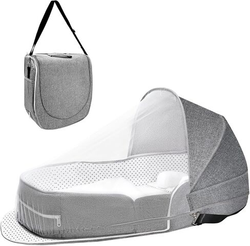Baby Travel Bassinet Portable Bassinets: Foldable Lightweight Travel Pod Infant Co-Sleeper Bed with Mosquito and Canopy Outdoor Newborn Essentials Gift in Saudi Arabia