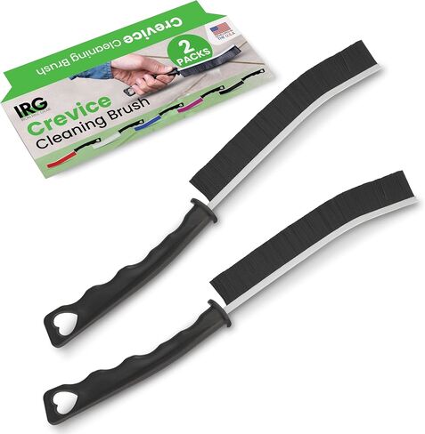 IRG Hard Bristle Crevice Cleaning Brush, 2 Crevice Cleaning Brushes for Household Use, Grout Cleaning Brush, Durable Stiff Bristle Brush, Grout Brush, Crevice Cleaning Tool, Developed in USA in Saudi Arabia