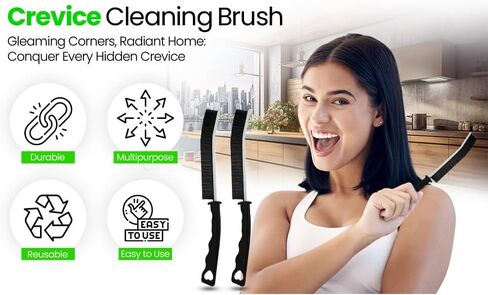IRG Hard Bristle Crevice Cleaning Brush, 2 Crevice Cleaning Brushes for Household Use, Grout Cleaning Brush, Durable Stiff Bristle Brush, Grout Brush, Crevice Cleaning Tool, Developed in USA in Saudi Arabia