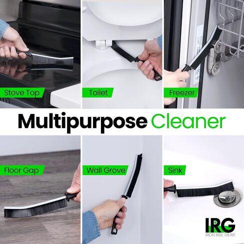 IRG Hard Bristle Crevice Cleaning Brush, 2 Crevice Cleaning Brushes for Household Use, Grout Cleaning Brush, Durable Stiff Bristle Brush, Grout Brush, Crevice Cleaning Tool, Developed in USA in Saudi Arabia