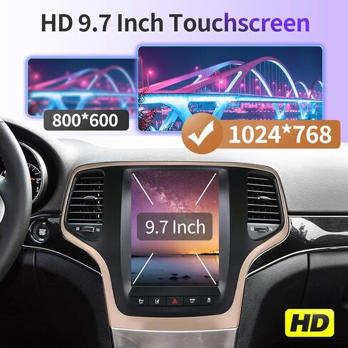 Car Radio for Jeep Grand Cherokee 2014-2020 Radio Replacement Upgraded 8Core 4+64G 9.7-Inch Touch Screen with Carplay Android Auto WiFi SWC Bluetooth AHD Backup Camera in Kuwait
