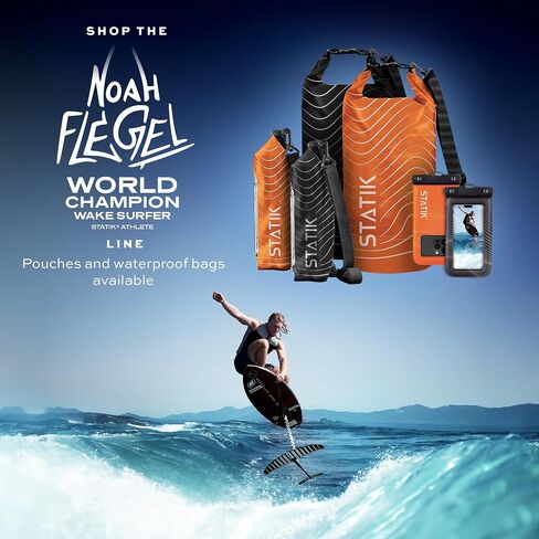 Statik MarCase Waterproof Dry Bag 2L - IPX8 Roll Top Small Waterproof Bag, Touchscreen Phone Window & Light Reflective Pattern, Boating & Kayak Accessories for Fishing, Camping, Swimming (Orange) in Saudi Arabia