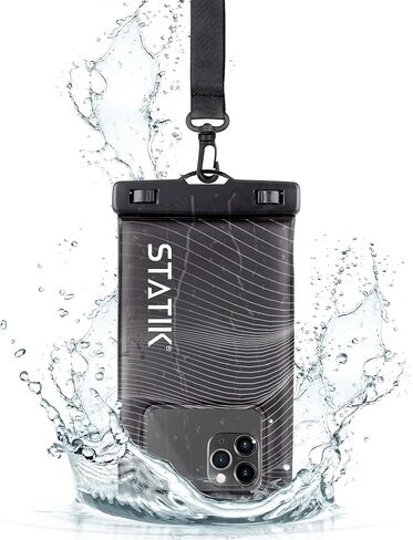 Statik MarCase Waterproof Dry Bag 2L - IPX8 Roll Top Small Waterproof Bag, Touchscreen Phone Window & Light Reflective Pattern, Boating & Kayak Accessories for Fishing, Camping, Swimming (Orange) in Saudi Arabia