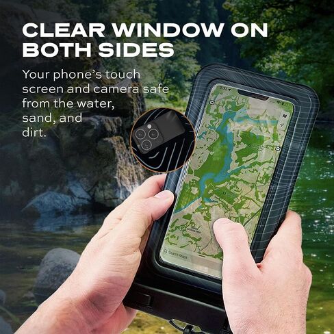 Statik MarCase Waterproof Dry Bag 2L - IPX8 Roll Top Small Waterproof Bag, Touchscreen Phone Window & Light Reflective Pattern, Boating & Kayak Accessories for Fishing, Camping, Swimming (Orange) in Saudi Arabia