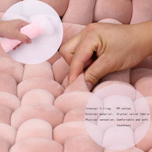 XHJRI Thickened Braided Knot Seat Mat, Knotted Floor Decorative Cushion, Handmade Baby Infant Playing Pad Nursery Rug (27.5 * 31.5 Inch,Brown) in Kuwait