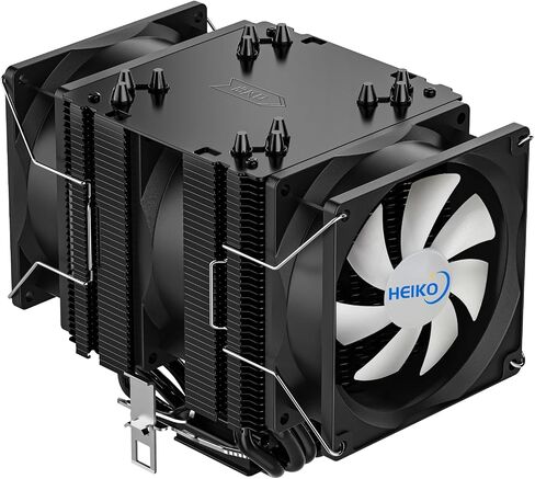 Heiko Searc 600 CPU Fan Air Cooler Black Heat Sink, 6 Heat Pipes CPU Cooler, Twin Towers, Three Fans Streamer Effect for Intel LGA 115X/1200/1700/1366/2011/2066 AMD built-in bracket in Saudi Arabia
