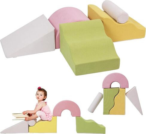 Toddlers Colorful Climbing Toys,5 Pcs Foam Climbing Blocks for Toddlers 1-3,Soft Play Climb and Crawl Playset Activity Building Blocks-Baby Crawling & Sliding Gym Equipment(5 PCS) in Saudi Arabia