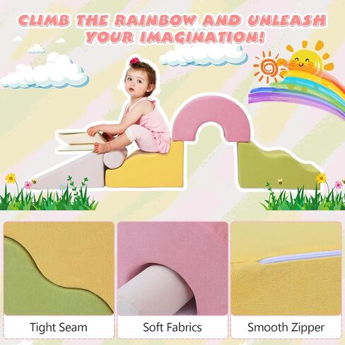 Toddlers Colorful Climbing Toys,5 Pcs Foam Climbing Blocks for Toddlers 1-3,Soft Play Climb and Crawl Playset Activity Building Blocks-Baby Crawling & Sliding Gym Equipment(5 PCS) in Saudi Arabia