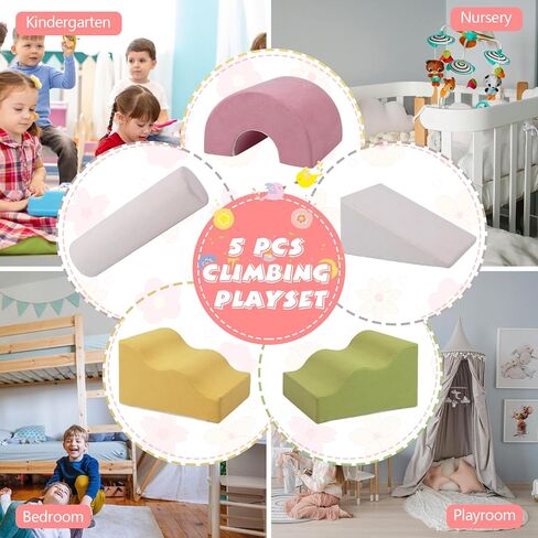 Toddlers Colorful Climbing Toys,5 Pcs Foam Climbing Blocks for Toddlers 1-3,Soft Play Climb and Crawl Playset Activity Building Blocks-Baby Crawling & Sliding Gym Equipment(5 PCS) in Saudi Arabia