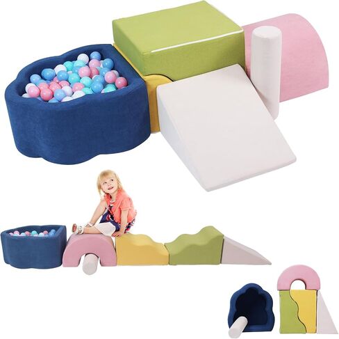 Toddlers Colorful Climbing Toys,5 Pcs Foam Climbing Blocks for Toddlers 1-3,Soft Play Climb and Crawl Playset Activity Building Blocks-Baby Crawling & Sliding Gym Equipment(5 PCS) in Saudi Arabia