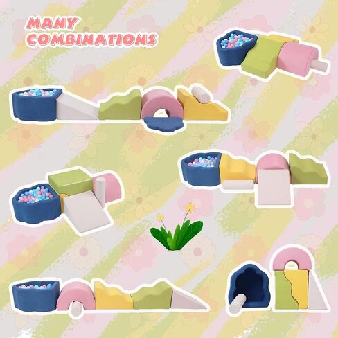 Toddlers Colorful Climbing Toys,5 Pcs Foam Climbing Blocks for Toddlers 1-3,Soft Play Climb and Crawl Playset Activity Building Blocks-Baby Crawling & Sliding Gym Equipment(5 PCS) in Saudi Arabia