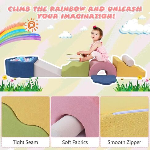 Toddlers Colorful Climbing Toys,5 Pcs Foam Climbing Blocks for Toddlers 1-3,Soft Play Climb and Crawl Playset Activity Building Blocks-Baby Crawling & Sliding Gym Equipment(5 PCS) in Saudi Arabia