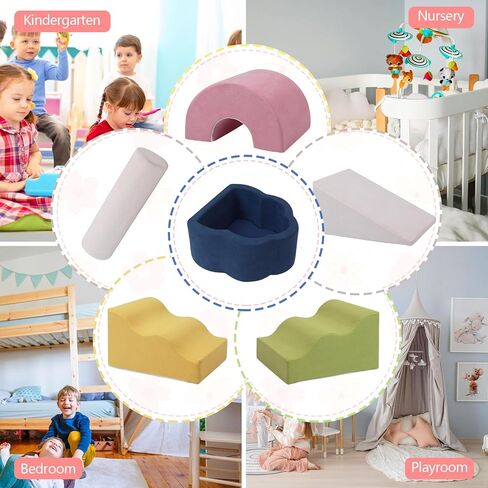 Toddlers Colorful Climbing Toys,5 Pcs Foam Climbing Blocks for Toddlers 1-3,Soft Play Climb and Crawl Playset Activity Building Blocks-Baby Crawling & Sliding Gym Equipment(5 PCS) in Saudi Arabia