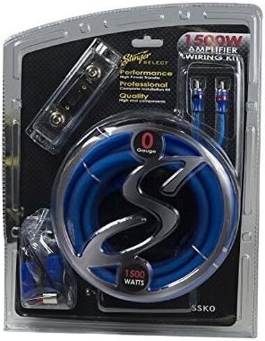 STINGER SSK0 1/0Ga 1500W Complete Wiring Kit, Black/Blue, 12.75" x 10.5" x 3.5" in Saudi Arabia