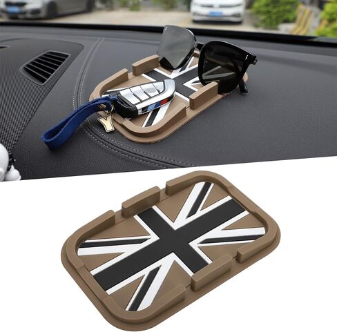 TOMALL Car Dashboard Pad Universal Compatible with Mini Cooper Cell Phone Holder Anti-Slip Pad Auto Silicon Tray Car Pad Non Slip Mat for Various Dash GPS Key Sunglasses for Car Accessories-Gray Flag in Saudi Arabia