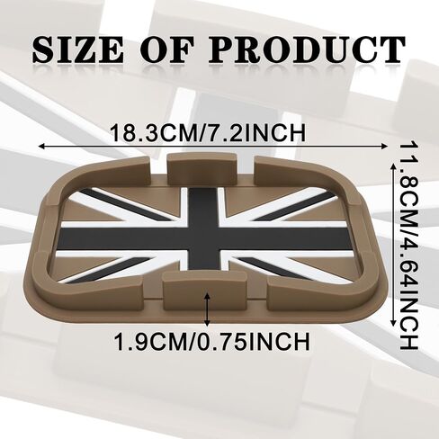TOMALL Car Dashboard Pad Universal Compatible with Mini Cooper Cell Phone Holder Anti-Slip Pad Auto Silicon Tray Car Pad Non Slip Mat for Various Dash GPS Key Sunglasses for Car Accessories-Gray Flag in Saudi Arabia