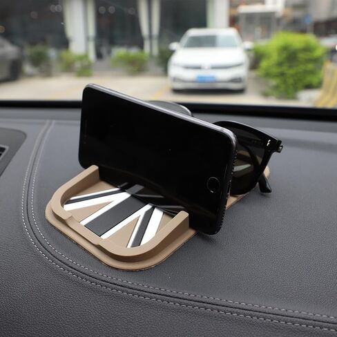 TOMALL Car Dashboard Pad Universal Compatible with Mini Cooper Cell Phone Holder Anti-Slip Pad Auto Silicon Tray Car Pad Non Slip Mat for Various Dash GPS Key Sunglasses for Car Accessories-Gray Flag in Saudi Arabia