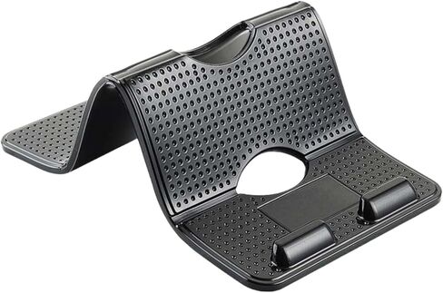 حصيرة مطاطية مضادة للانزلاق للوحة قيادة السيارة قابلة للطي، مقاس 7.87 بوصة × 3.94 بوصة، حصيرة مطاطية عالمية مضادة للانزلاق للوحة القيادة السحرية للهواتف المحمولة والنظارات الشمسية والمفاتيح وأجهزة التحكم عن بعد والعملات المعدنية والمزيد (أسود/شبكي) in Kuwait